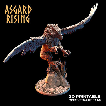 3D Printed Asgard Rising King of all Creatures Griffin Set - 32mm D&D