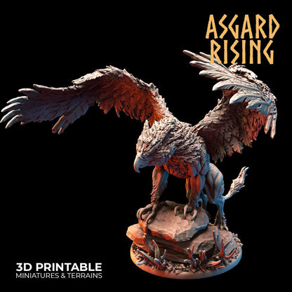 3D Printed Asgard Rising King of all Creatures Griffin Set - 32mm D&D