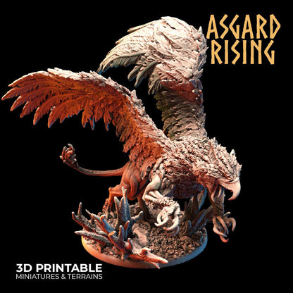 3D Printed Asgard Rising King of all Creatures Griffin Set - 32mm D&D