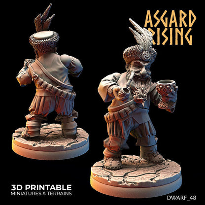 3D Printed Asgard Rising Male Dwarven Townsfolk Modular Set 28mm - 32mm