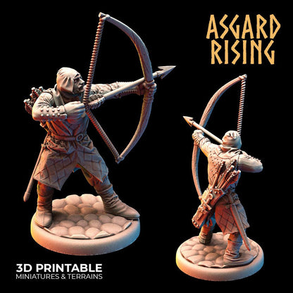 3D Printed Asgard Rising Medieval Bowmen Set 28mm - 32mm Ragnarok D&D