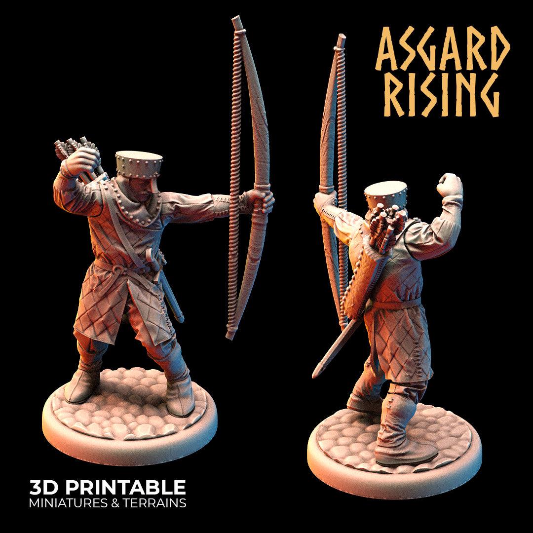 3D Printed Asgard Rising Medieval Bowmen Set 28mm - 32mm Ragnarok D&D