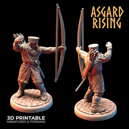3D Printed Asgard Rising Medieval Bowmen Set 28mm - 32mm Ragnarok D&D