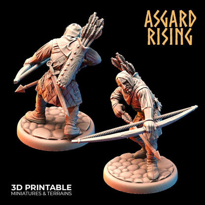3D Printed Asgard Rising Medieval Bowmen Set 28mm - 32mm Ragnarok D&D