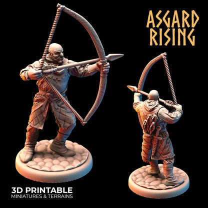 3D Printed Asgard Rising Medieval Bowmen Set 28mm - 32mm Ragnarok D&D