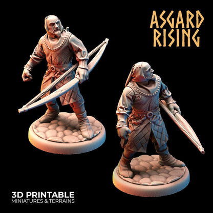 3D Printed Asgard Rising Medieval Bowmen Set 28mm - 32mm Ragnarok D&D