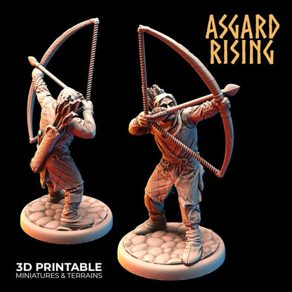 3D Printed Asgard Rising Medieval Bowmen Set 28mm - 32mm Ragnarok D&D