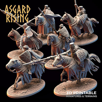 3D Printed Asgard Rising Medieval Heavy Calvary Set 28mm - 32mm Ragnarok D&D