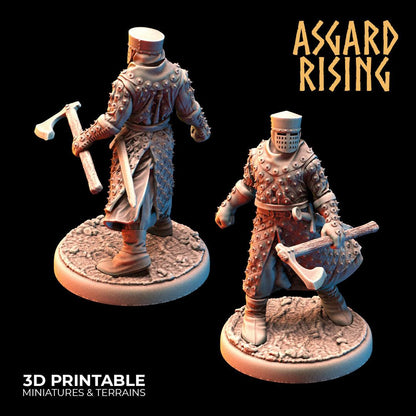 3D Printed Asgard Rising Medieval Knights Set 28mm - 32mm Ragnarok D&D