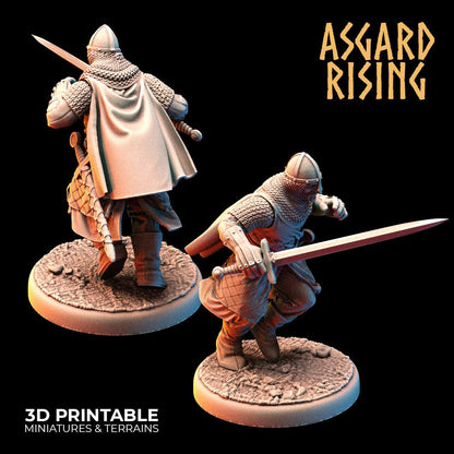 3D Printed Asgard Rising Medieval Knights Set 28mm - 32mm Ragnarok D&D