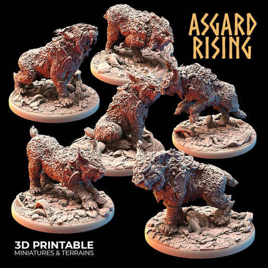 3D Printed Asgard Rising Royal Battle Lynxes 28 32 mm Wargaming DnD