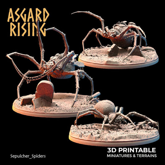 3D Printed Asgard Rising Sepulcher Spiders 28 32 mm Wargaming DnD