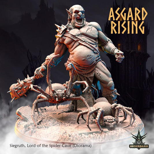 3D Printed Asgard Rising Siegruth Lord of the Spider Cave Diorama 28 32 mm Wargaming DnD