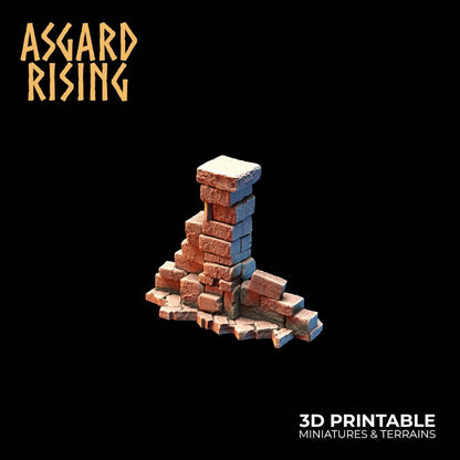 3D Printed Asgard Rising Small Ruins 28 32 mm Wargaming DnD