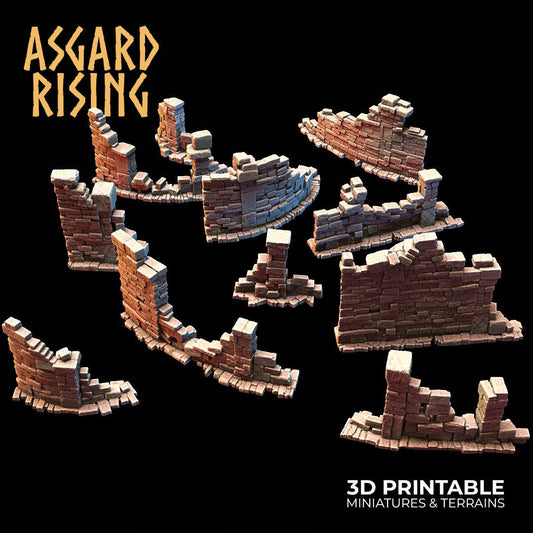 3D Printed Asgard Rising Small Ruins 28 32 mm Wargaming DnD