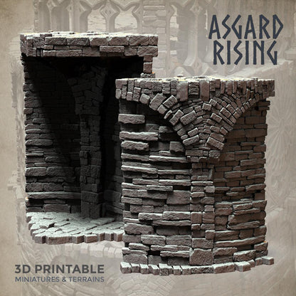 3D Printed Asgard Rising Stone Construction Ruins Modular Set 28mm - 32mm Ragnarok D&D