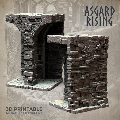 3D Printed Asgard Rising Stone Construction Ruins Modular Set 28mm - 32mm Ragnarok D&D