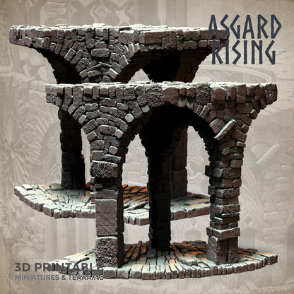 3D Printed Asgard Rising Stone Construction Ruins Modular Set 28mm - 32mm Ragnarok D&D