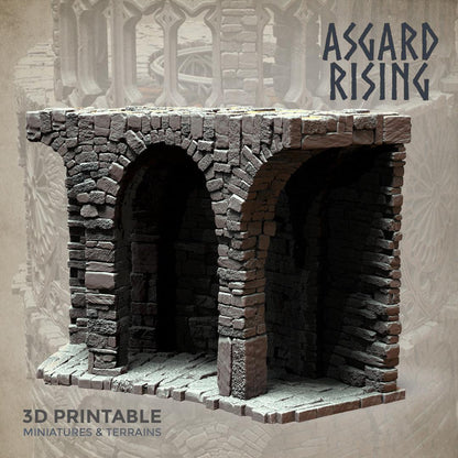 3D Printed Asgard Rising Stone Construction Ruins Modular Set 28mm - 32mm Ragnarok D&D