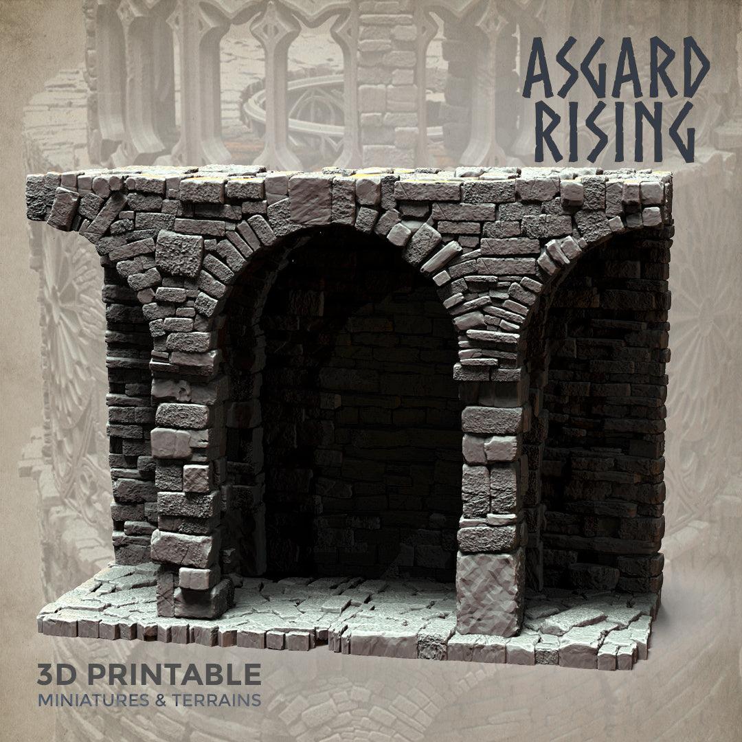3D Printed Asgard Rising Stone Construction Ruins Modular Set 28mm - 32mm Ragnarok D&D