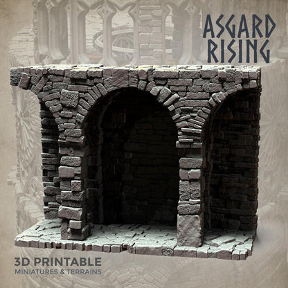 3D Printed Asgard Rising Stone Construction Ruins Modular Set 28mm - 32mm Ragnarok D&D