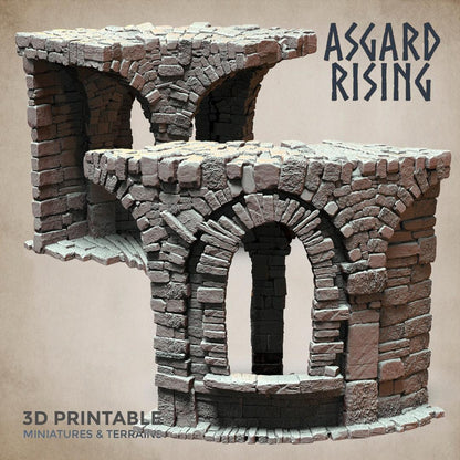 3D Printed Asgard Rising Stone Construction Ruins Ruined Modular Set 28mm - 32mm Ragnarok D&D