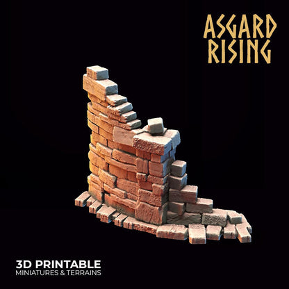 3D Printed Asgard Rising Stone Construction Ruins Small Ruins Set 28mm - 32mm Ragnarok D&D