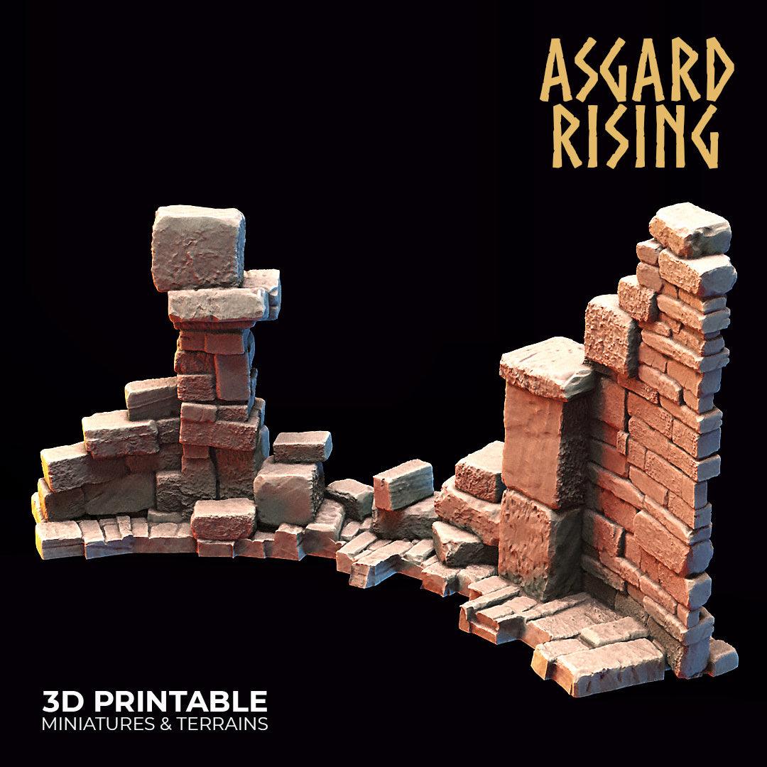 3D Printed Asgard Rising Stone Construction Ruins Small Ruins Set 28mm - 32mm Ragnarok D&D