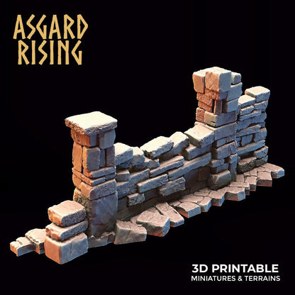 3D Printed Asgard Rising Stone Construction Ruins Small Ruins Set 28mm - 32mm Ragnarok D&D