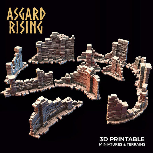 3D Printed Asgard Rising Stone Construction Ruins Small Ruins Set 28mm - 32mm Ragnarok D&D