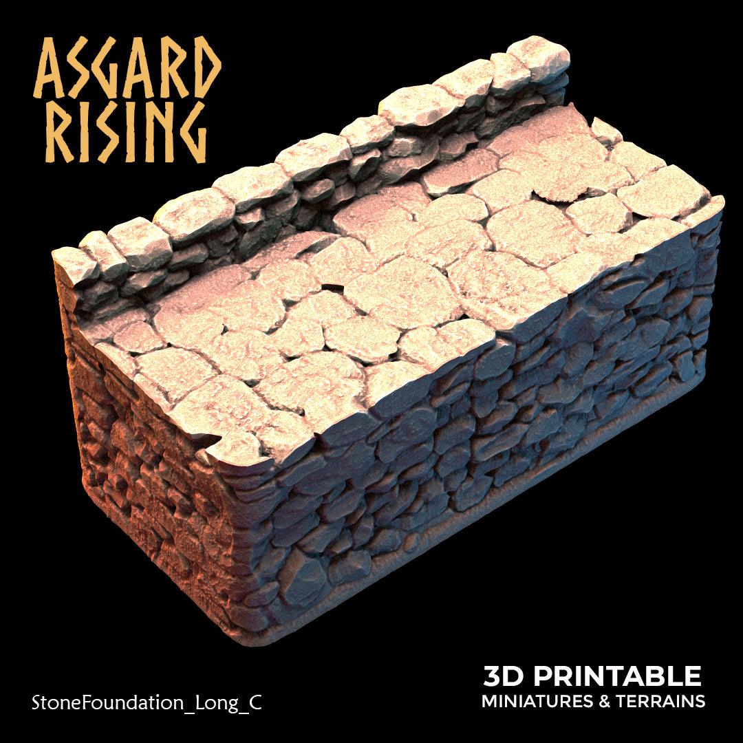 3D Printed Asgard Rising Stone Foundation 28 32 mm Wargaming DnD