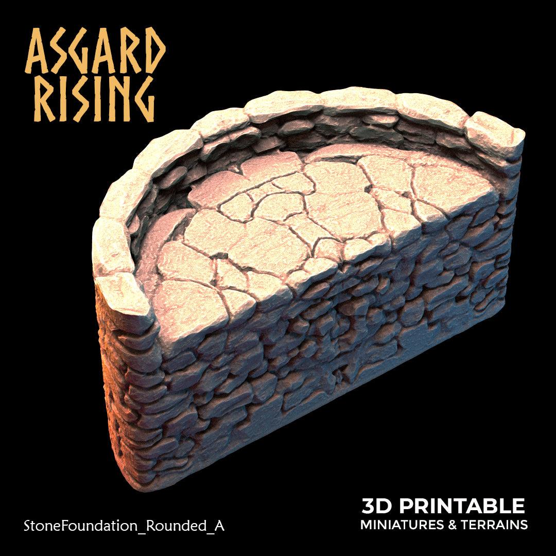 3D Printed Asgard Rising Stone Foundation 28 32 mm Wargaming DnD