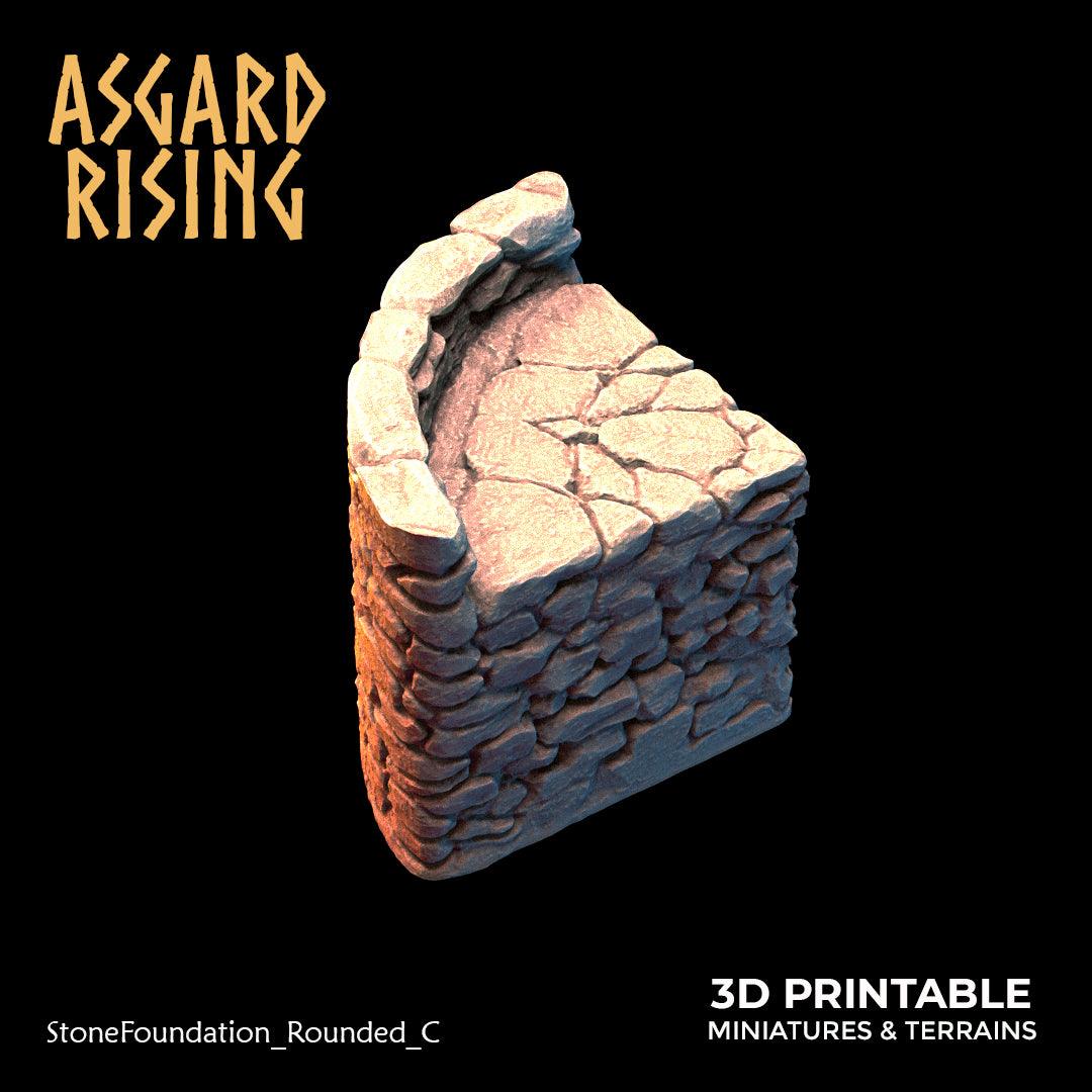 3D Printed Asgard Rising Stone Foundation 28 32 mm Wargaming DnD