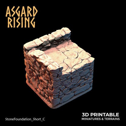 3D Printed Asgard Rising Stone Foundation 28 32 mm Wargaming DnD