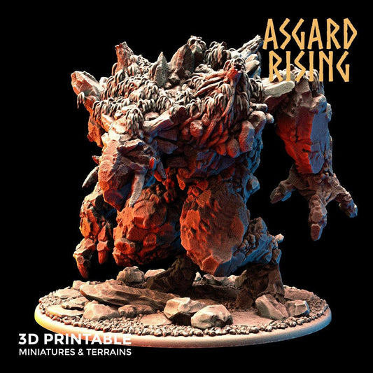 3D Printed Asgard Rising Stone Troll Idol 28mm 32mm D&D