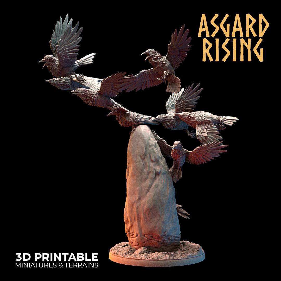 3D Printed Asgard Rising Swarms of the Black Ravens - 28 32mm Wargaming DnD