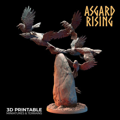 3D Printed Asgard Rising Swarms of the Black Ravens - 28 32mm Wargaming DnD