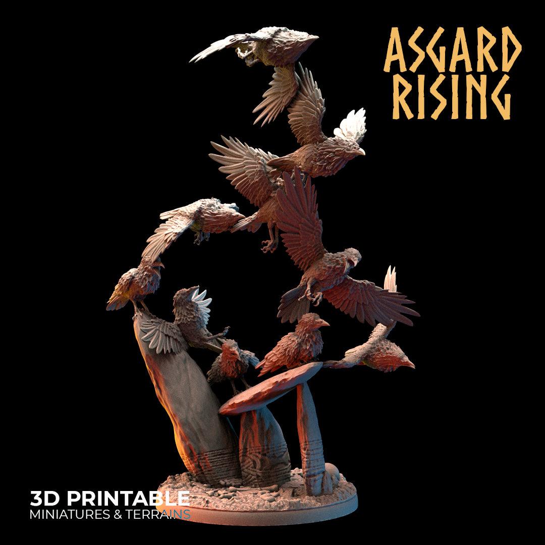 3D Printed Asgard Rising Swarms of the Black Ravens - 28 32mm Wargaming DnD