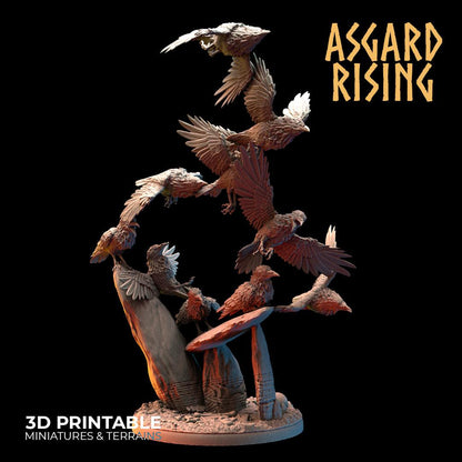 3D Printed Asgard Rising Swarms of the Black Ravens - 28 32mm Wargaming DnD