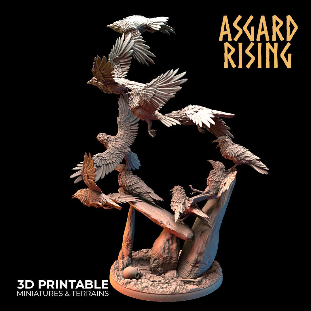 3D Printed Asgard Rising Swarms of the Black Ravens - 28 32mm Wargaming DnD