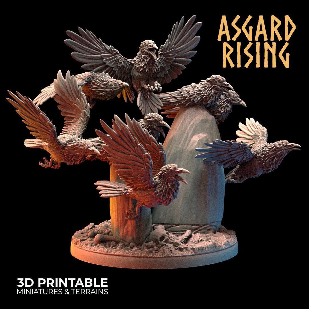 3D Printed Asgard Rising Swarms of the Black Ravens - 28 32mm Wargaming DnD