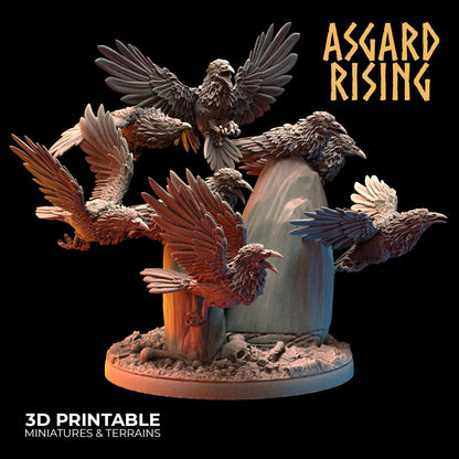 3D Printed Asgard Rising Swarms of the Black Ravens - 28 32mm Wargaming DnD