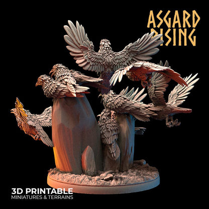 3D Printed Asgard Rising Swarms of the Black Ravens - 28 32mm Wargaming DnD