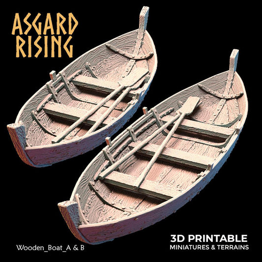 3D Printed Asgard Rising The Coastal Harbor Wooden Boat Set 28 32 mm Wargaming DnD