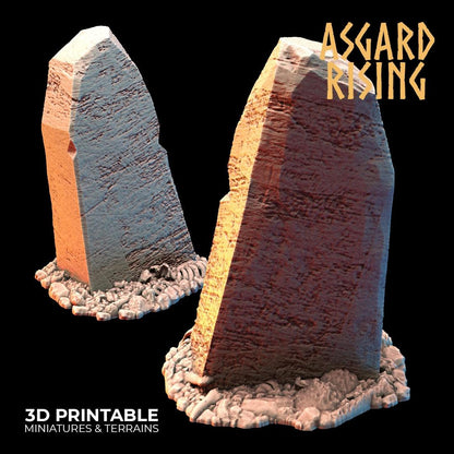 3D Printed Asgard Rising Tombstone and Gravestone Set 28mm-32mm Ragnarok D&D