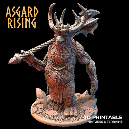 3D Printed Asgard Rising Trollfolk Mountain King | 32mm D&D