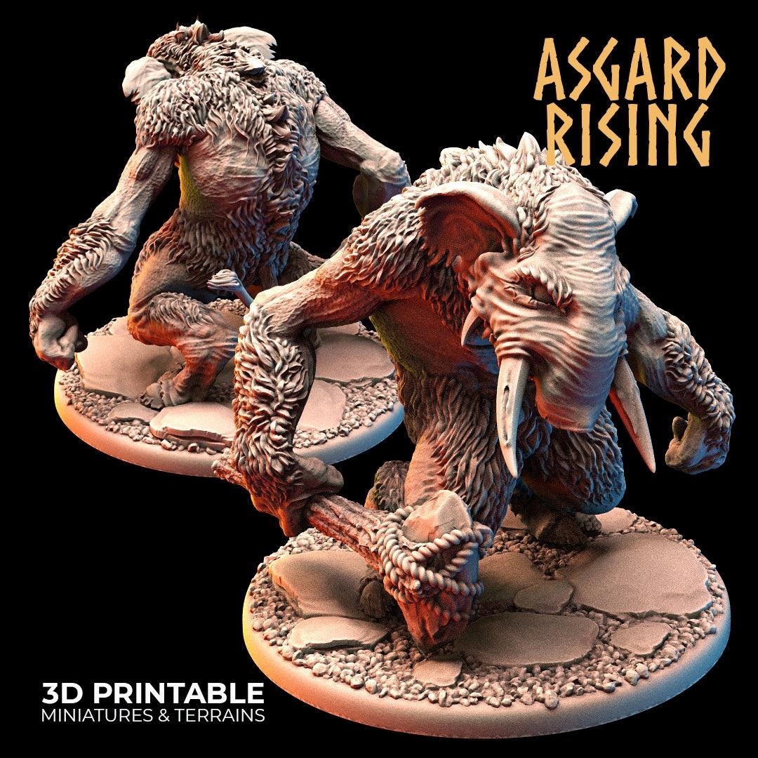 3D Printed Asgard Rising Tundra Trolls Set 28 32mm Ragnarok D&D