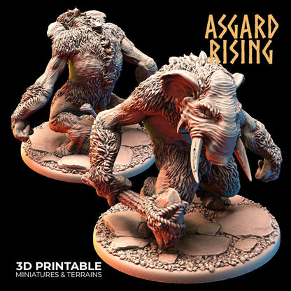 3D Printed Asgard Rising Tundra Trolls Set 28 32mm Ragnarok D&D