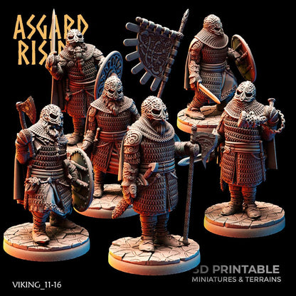 3D Printed Asgard Rising Viking Huscarls 28mm - 32mm