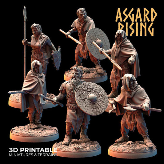 3D Printed Asgard Rising Viking Rune Guardians of the Raven Clan - 28 32mm Wargaming DnD